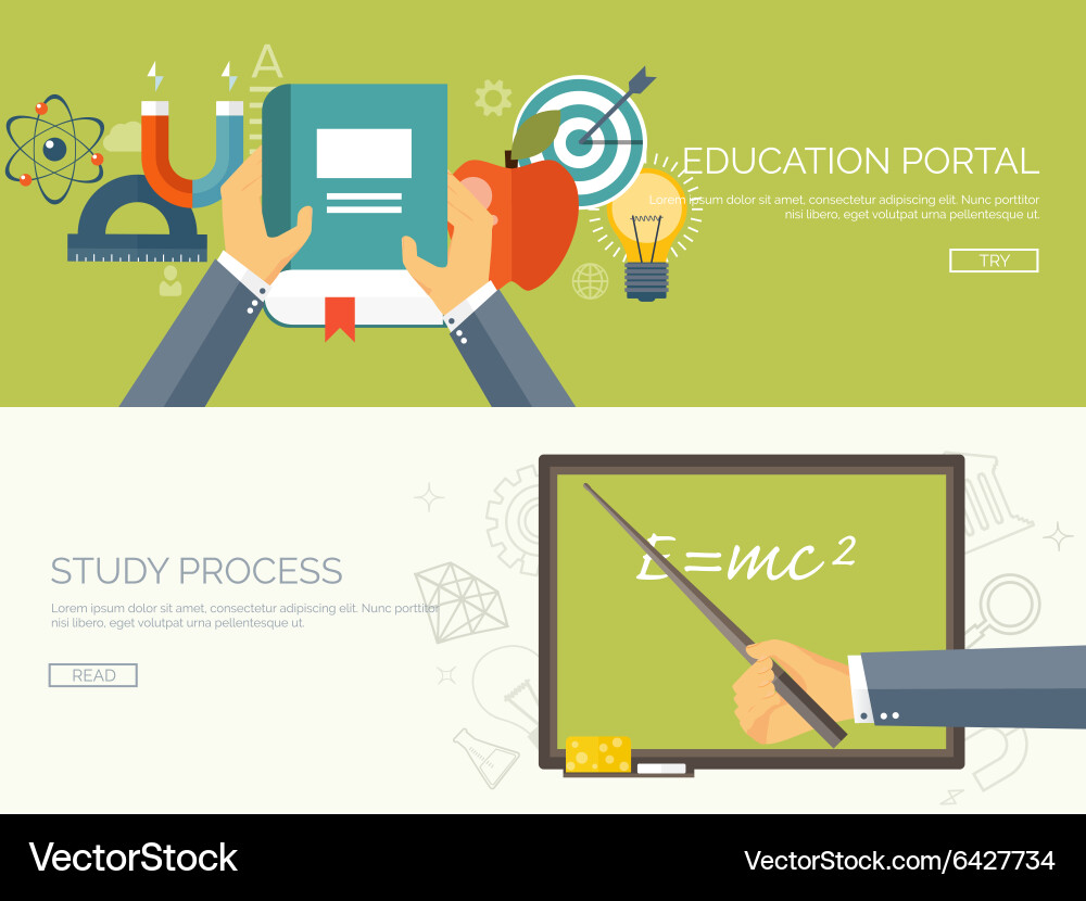University flat backgrounds Royalty Free Vector Image