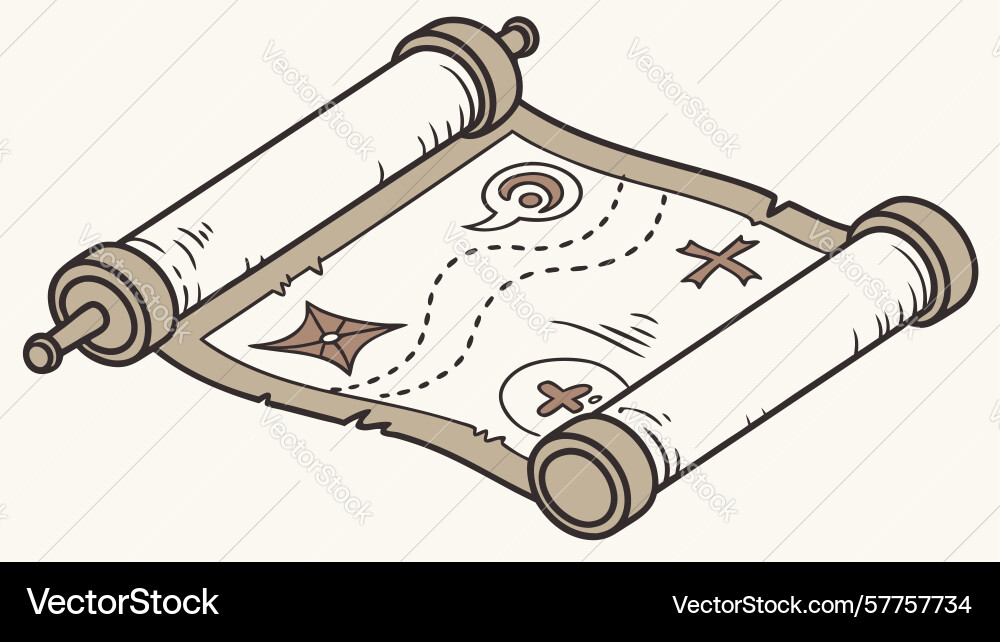 Vintage map on a rolled scroll design generative Vector Image