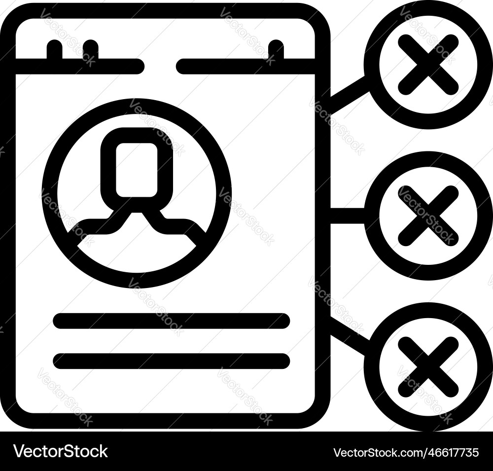 Account blocking icon outline internet Account blocking icon outline internet vector image