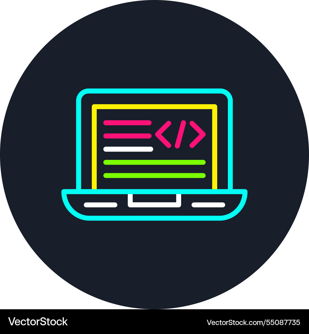Coding line multi color icon Vector Image