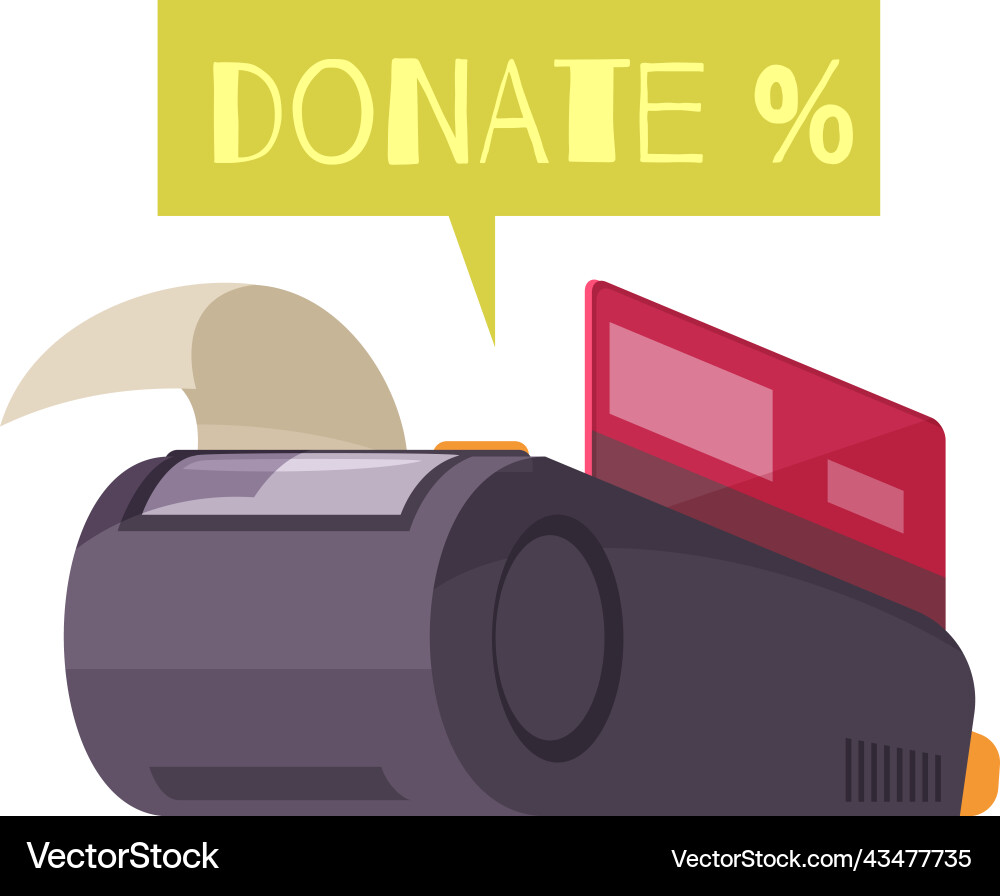 Donation payment terminal composition Donation payment terminal composition vector image