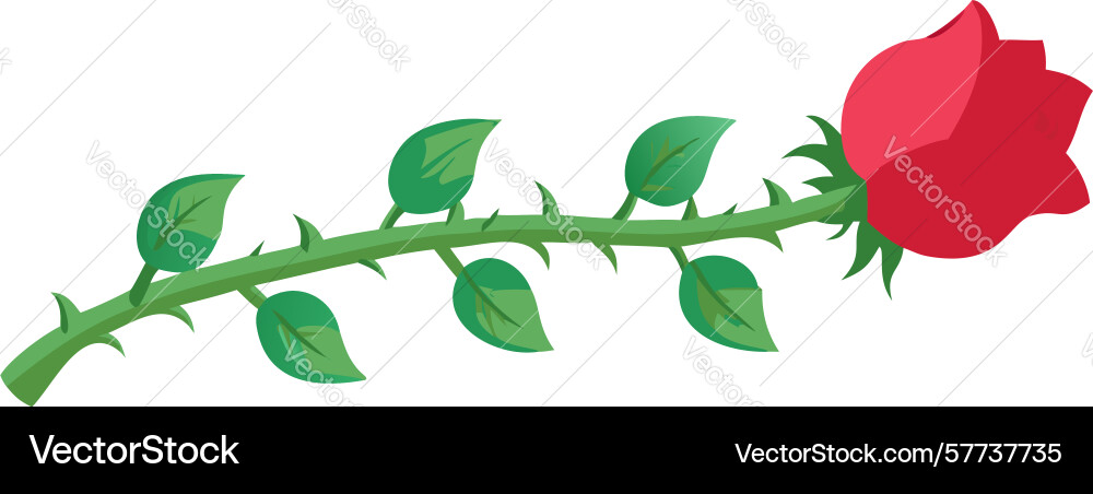 Elegant single red rose design generative ai Vector Image