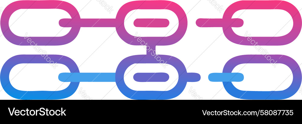 Interconnected Chain Nodes Icon Vector Image
