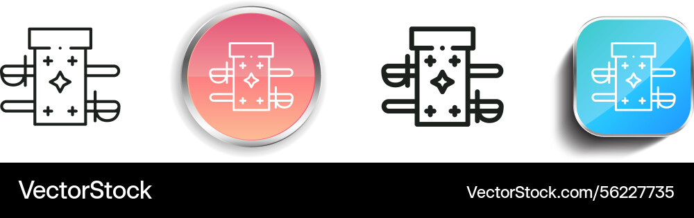 Magic trick icon thin linear regular and button vector image