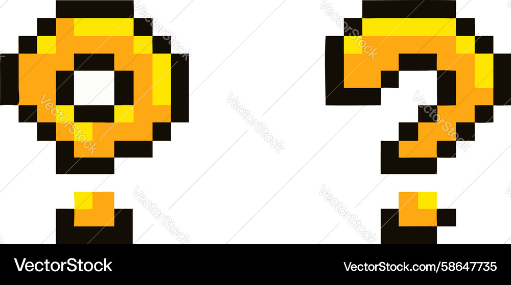 Pixel Art Question Mark Block Vector Image
