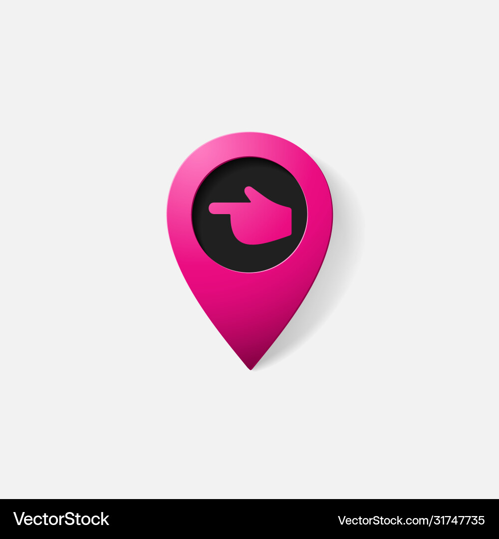 Realistic color pointer finger to left Realistic color pointer finger to left Vector Image