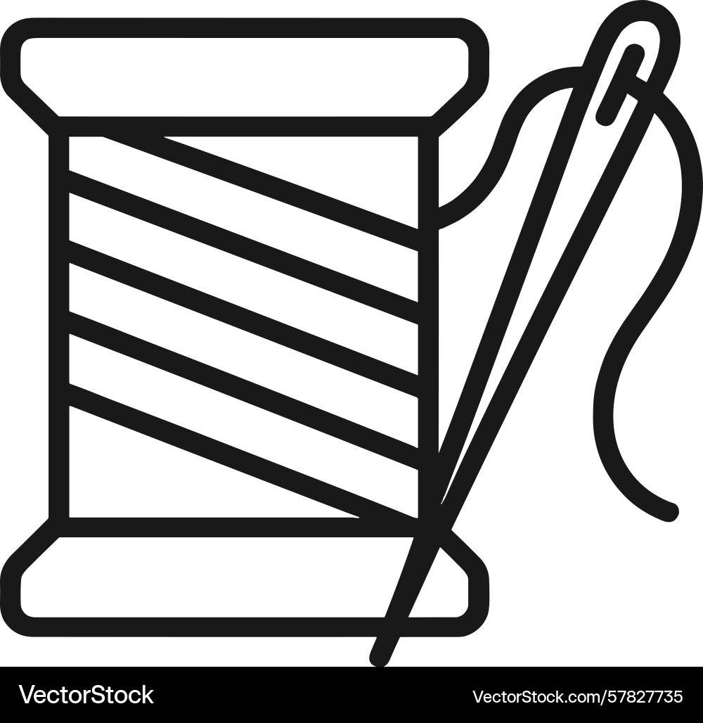 Set of web icons featuring a spool thread vector image
