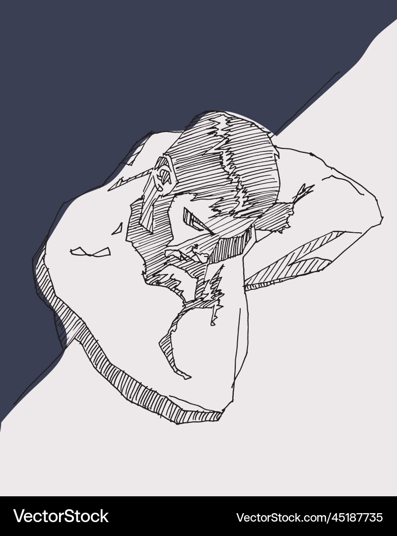 Sketchy of a man on the side Sketchy of a man on the side vector image