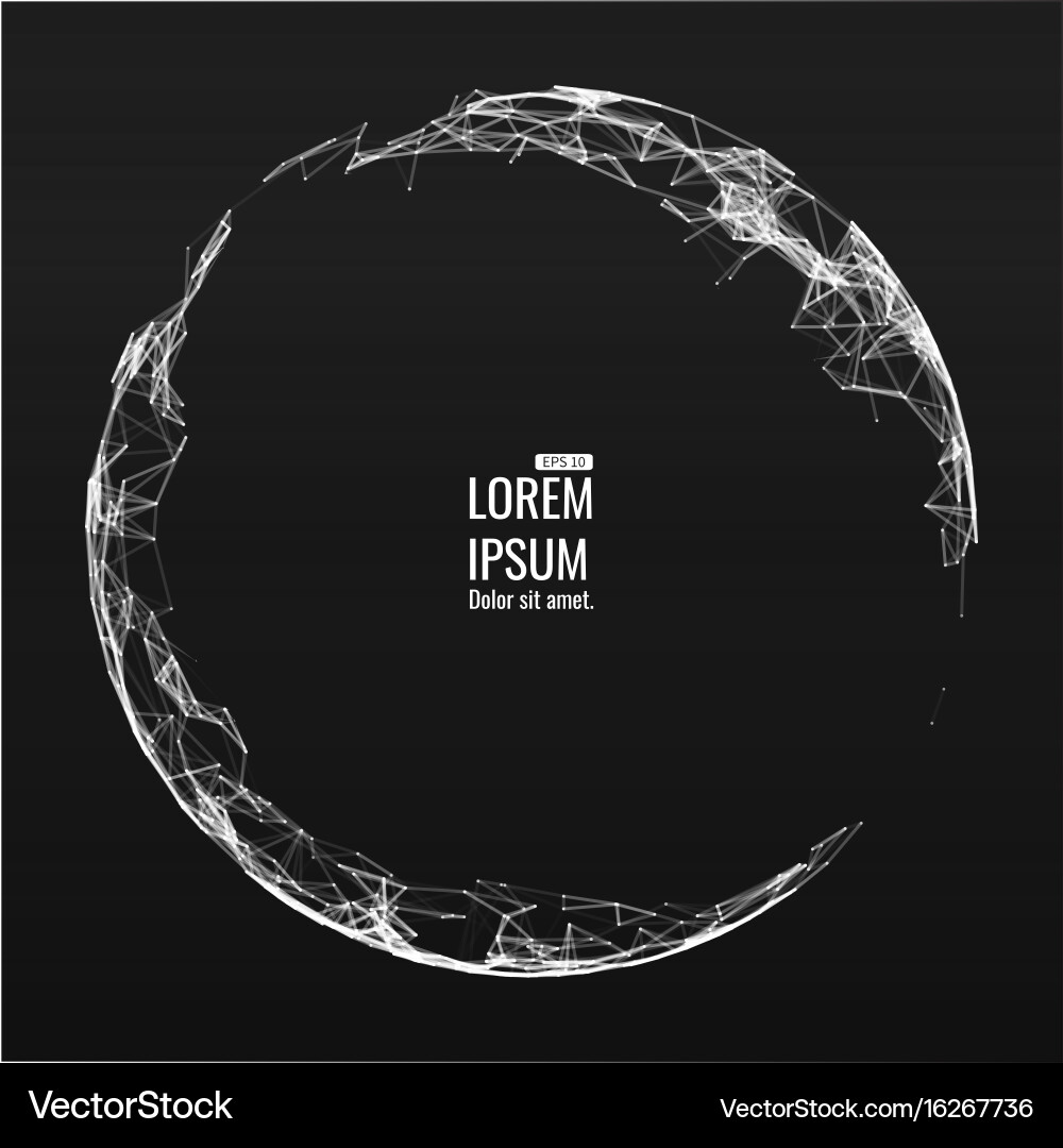Abstract 3d illuminated distorted mesh sphere vector image