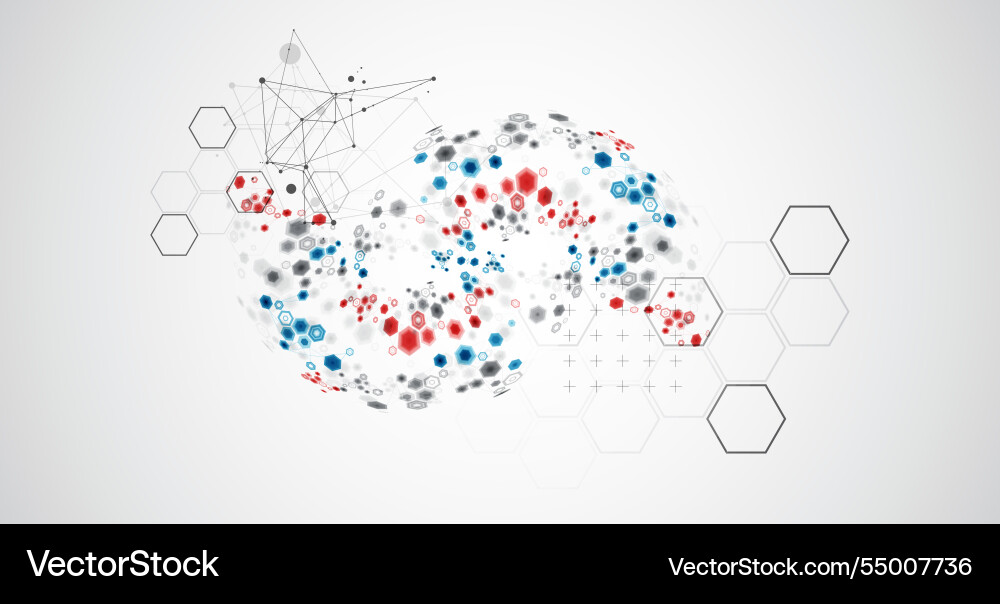 Abstract hexagon background with plexus effect Abstract hexagon background with plexus effect vector image