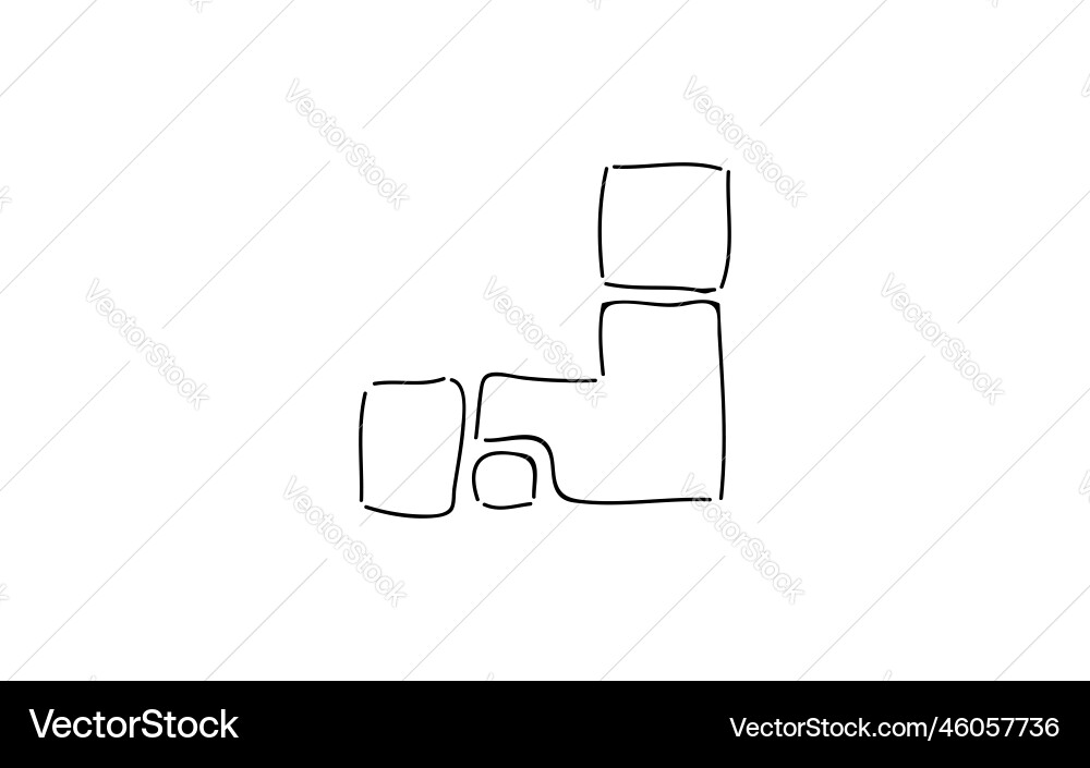 Analog handwriting style loose touch icon map Vector Image