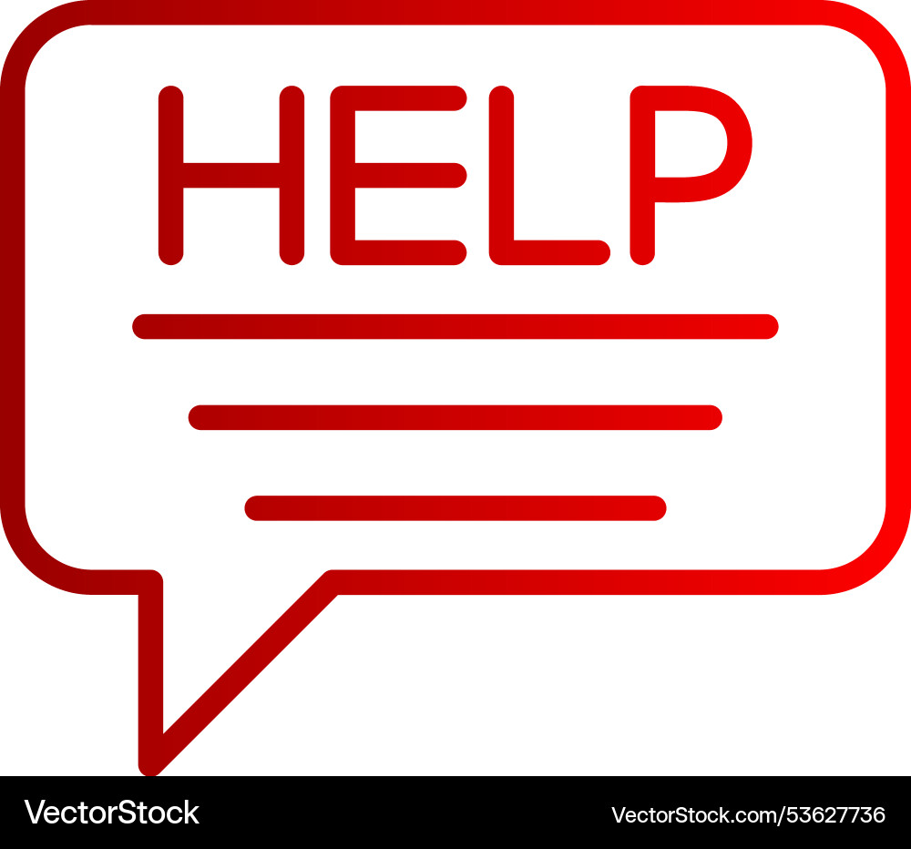 Ask for help line gradient icon Vector Image