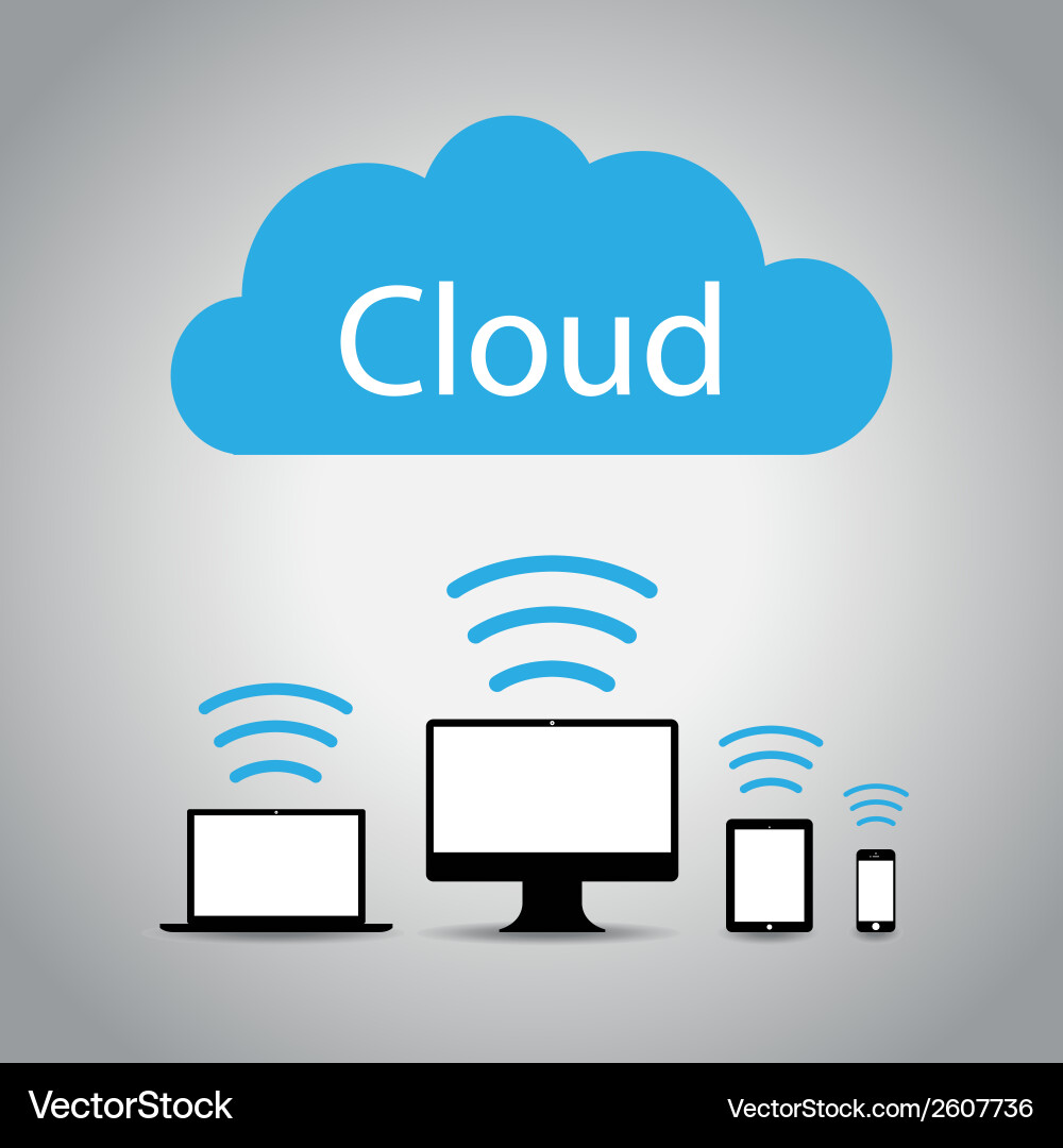 Cloud Computing & Digital Communication vector image