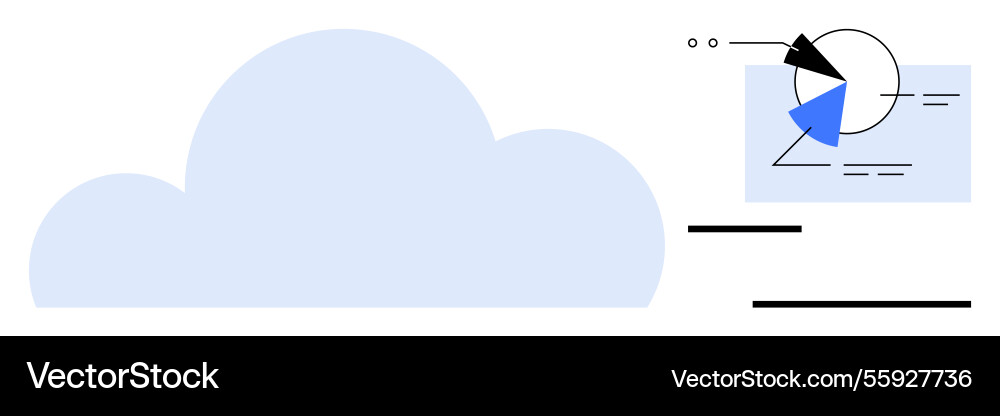 Cloud with simple geometric visuals for data vector image