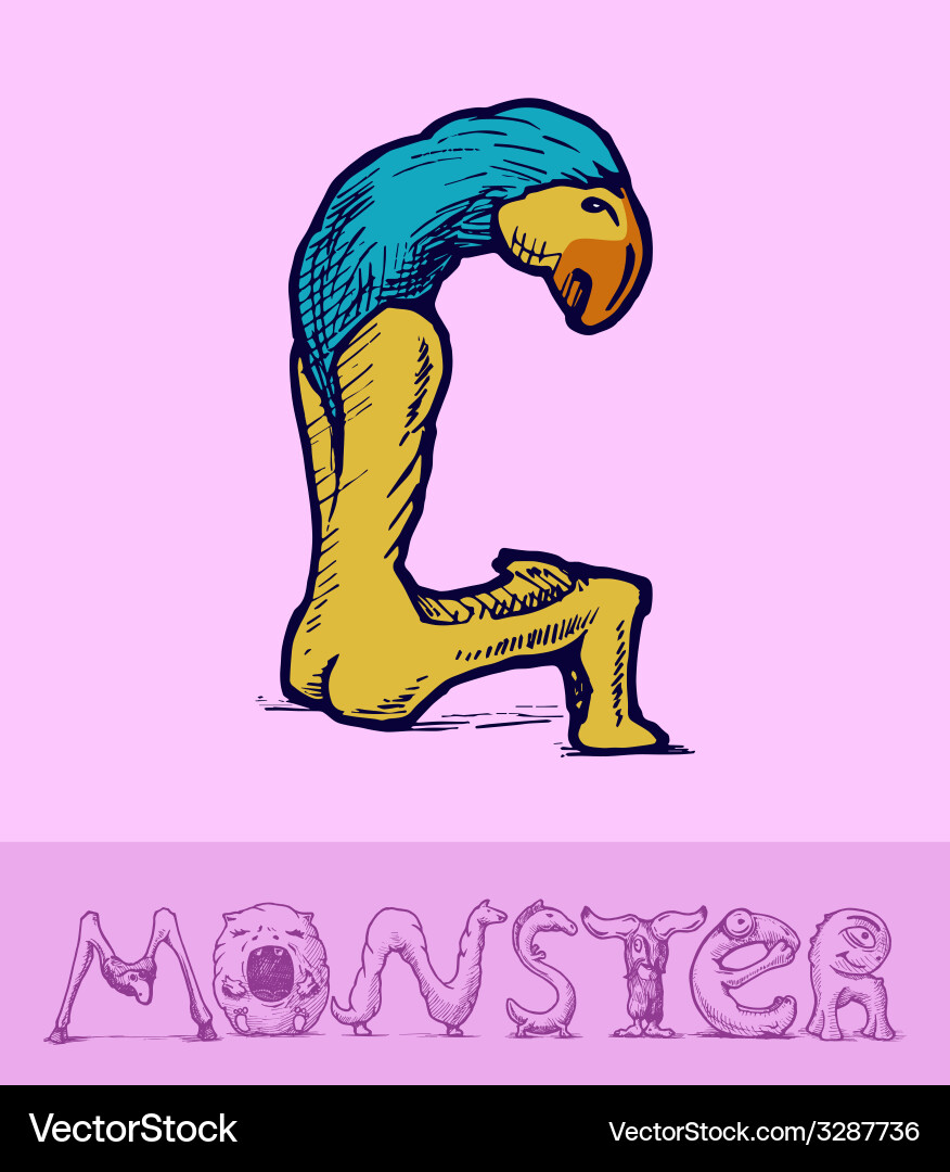 Monster Font Vektorbild