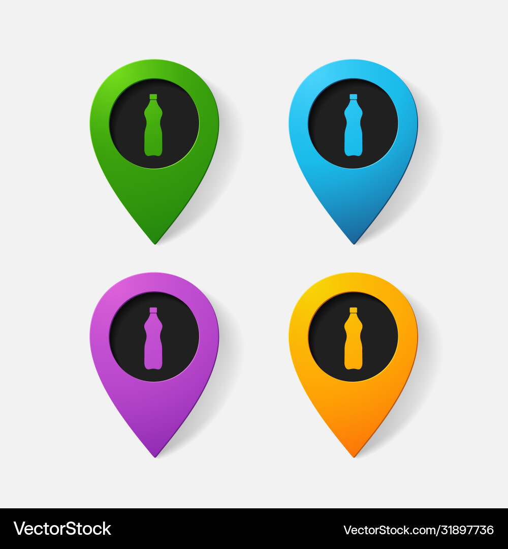 Realistic color pointer bottle vector image