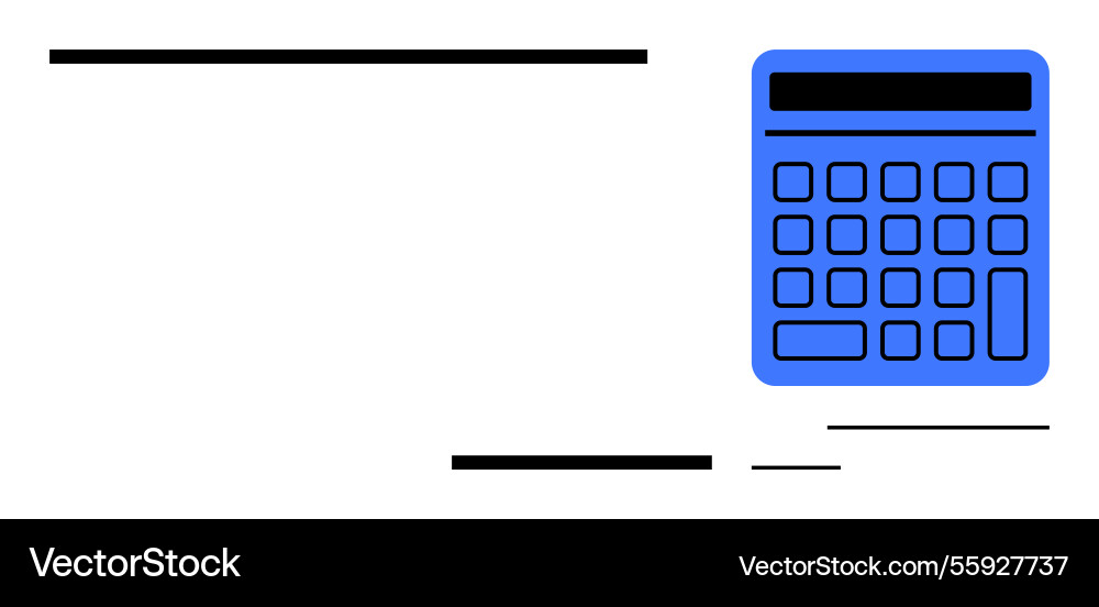 Blue calculator with square buttons placed Blue calculator with square buttons placed Vector Image