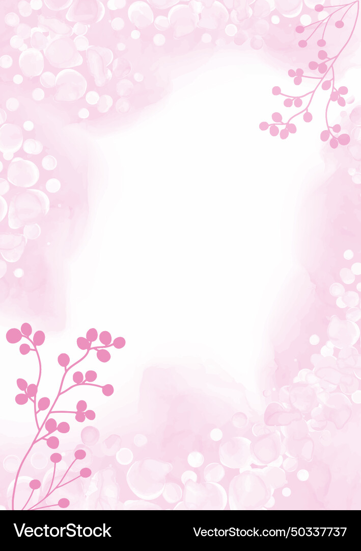 Decorative pink watercolour floral background Vector Image