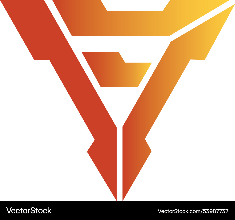 Geometric triangle unity abstract logo design tech Vector Image