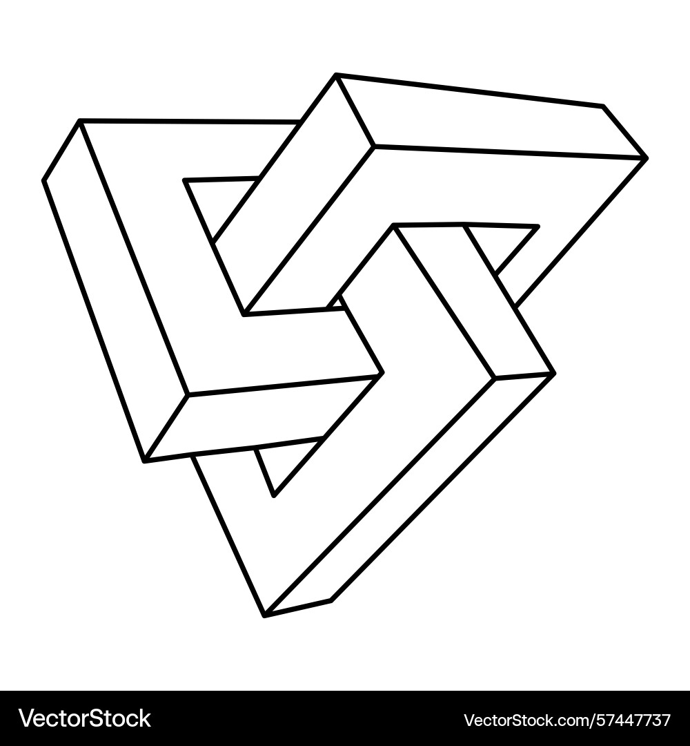 Impossible shapes optical illusion objects Impossible shapes optical illusion objects vector image