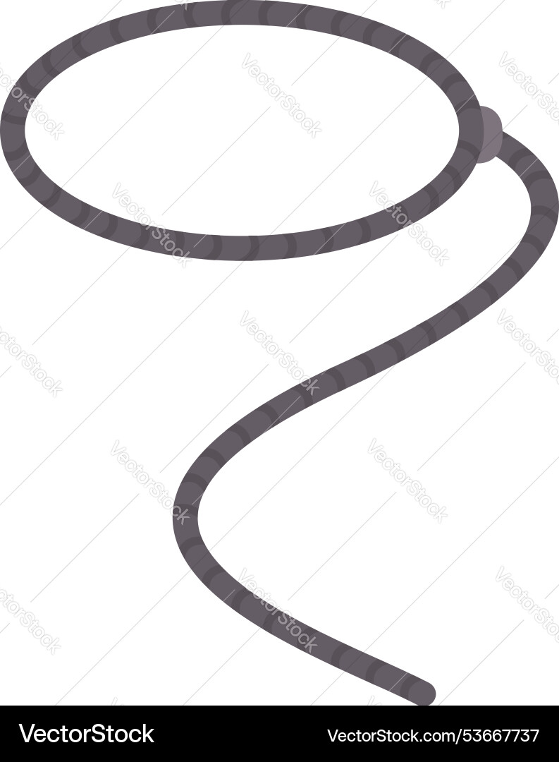 Lasso is folded in the air making a loop shape Lasso is folded in the air making a loop shape vector image