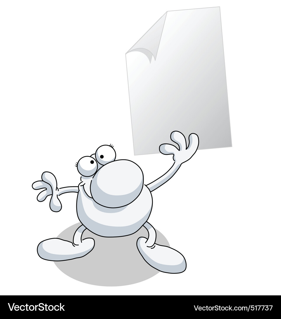 Man paper blank Vector Image