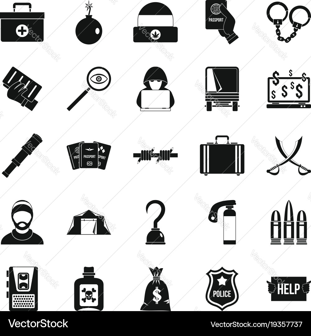 Misconduct icons set simple style Vector Image