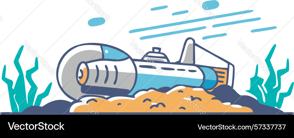 Mysterious object underwater in abstract scene vector image