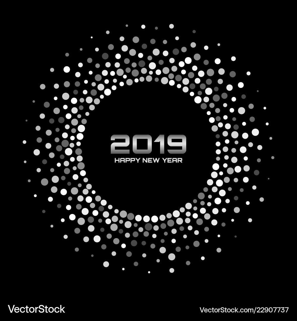 New year 2019 card background confetti circle New year 2019 card background confetti circle vector image