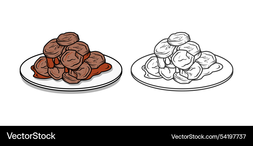 Rendang indonesian food design Rendang indonesian food design vector image