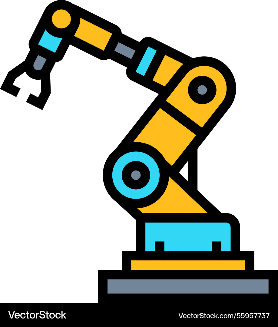 Robotic arm ai integration color icon Vector Image