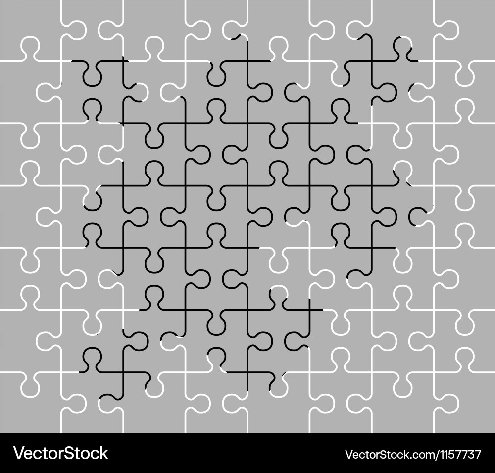 Stencil of puzzle pieces fourth variant Vector Image