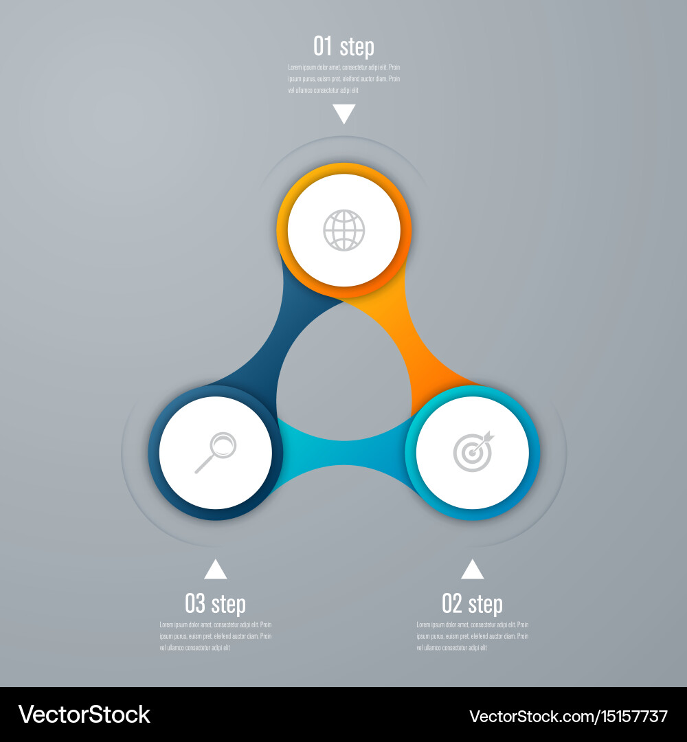 Template for cycle diagram graph presentation vector image