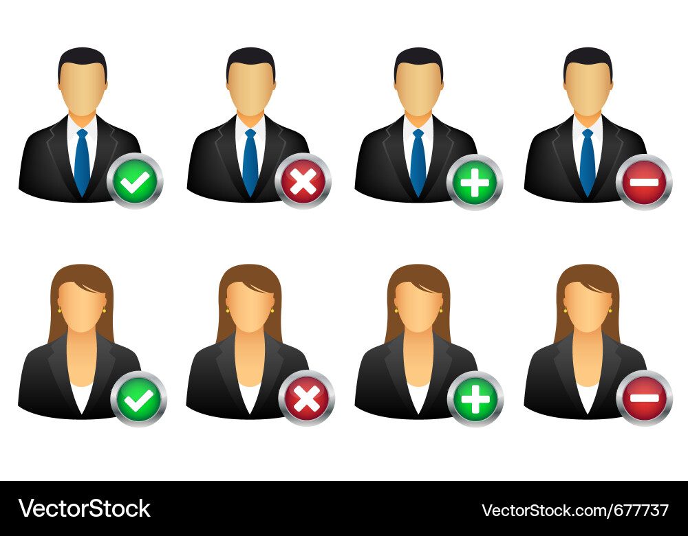 User Add & Remove Icons vector image