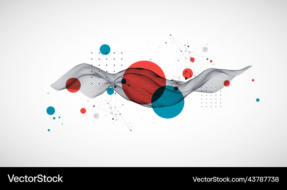 Abstract wave is made in a frame style template vector image