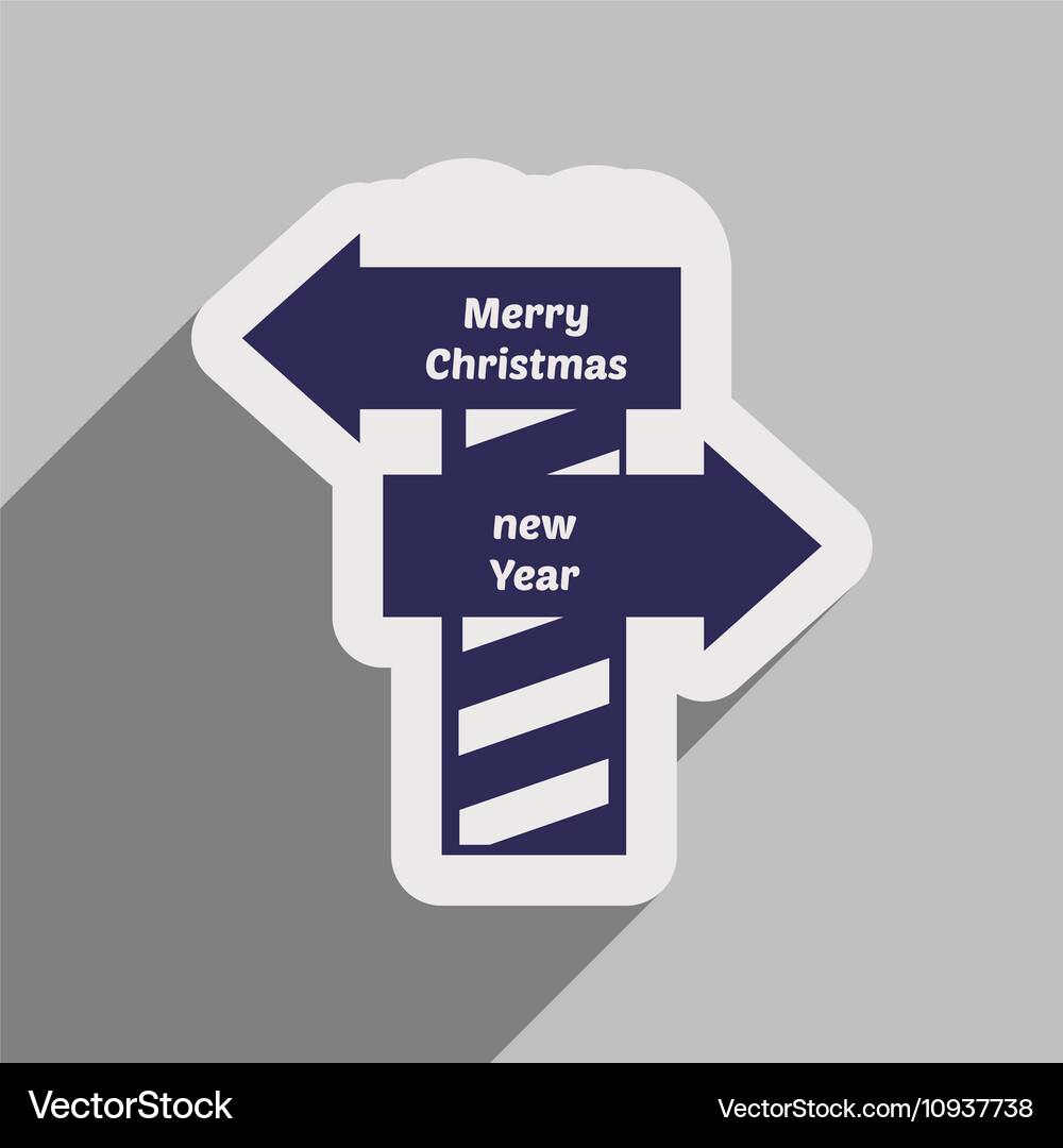 Flat icon with long shadow pointer christmas Vector Image