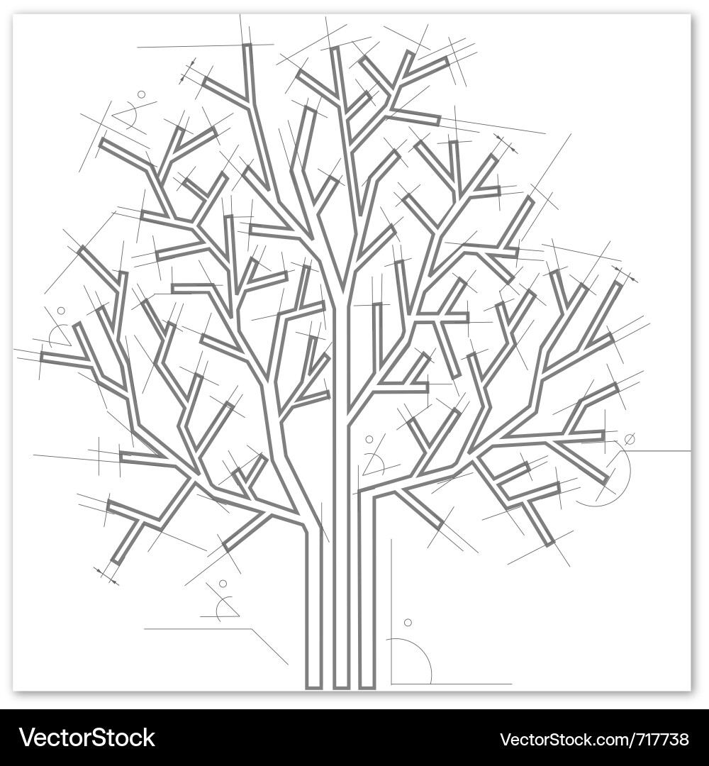 Geometric Tree Pattern vector image