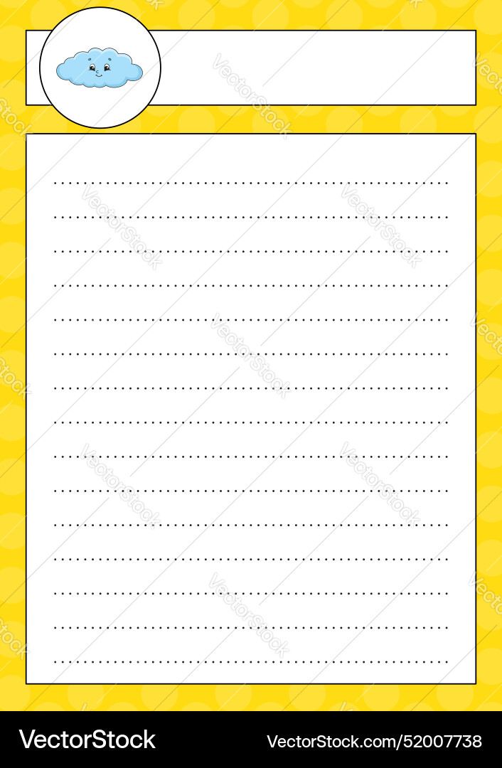 Lined sheet template handwriting paper for diary Lined sheet template handwriting paper for diary vector image