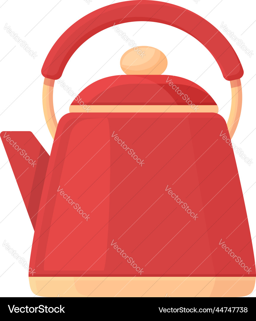 Red kettle icon cartoon hot boiler Red kettle icon cartoon hot boiler vector image