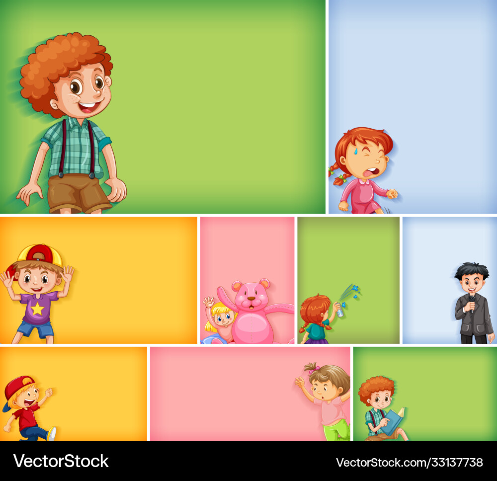 Set different kid characters Vector Image