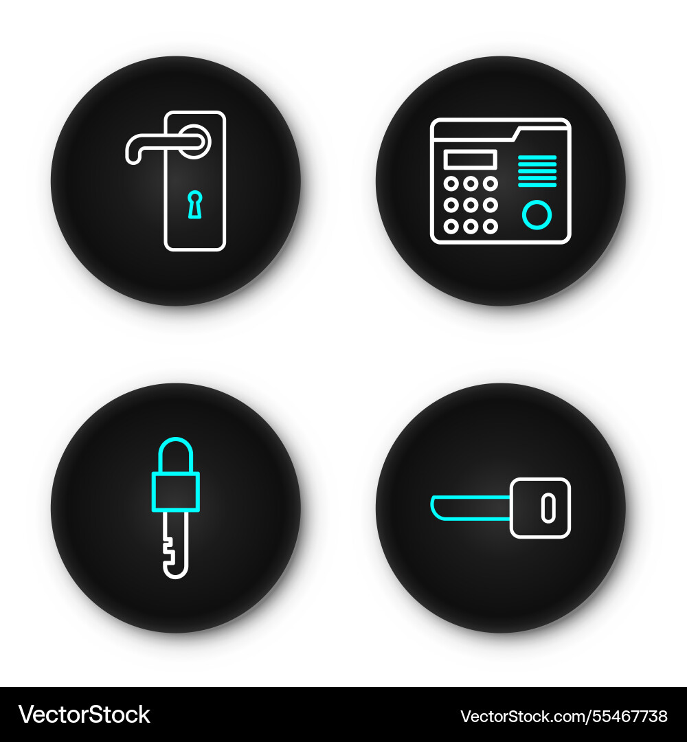 Set line key locked house intercom system Set line key locked house intercom system vector image