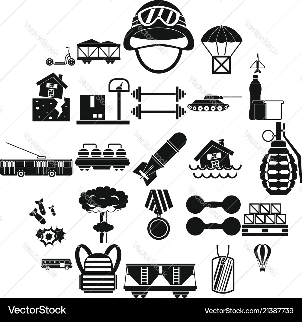 Burden icons set simple style Burden icons set simple style vector image