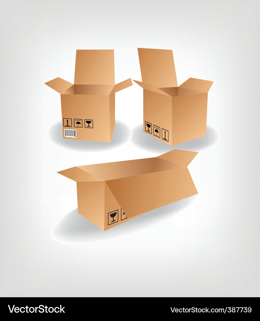 Cardboard Boxes Collection Vector Image