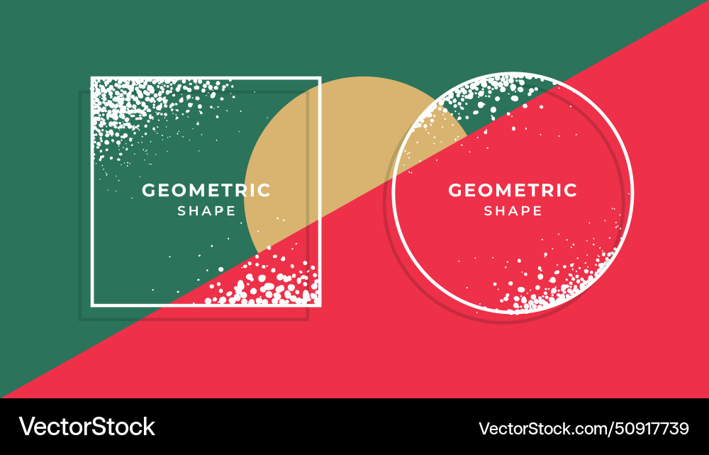 Circle and square frame with texture vector image