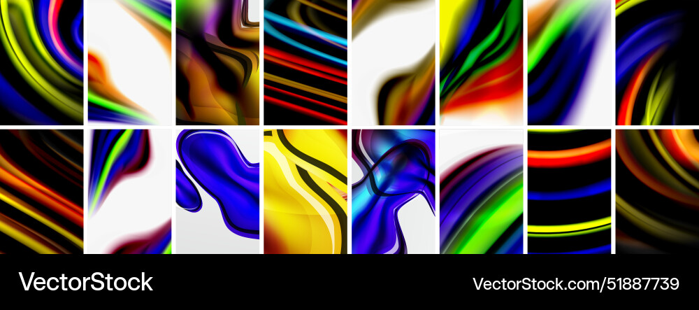 Collection of abstract background with waves Vector Image