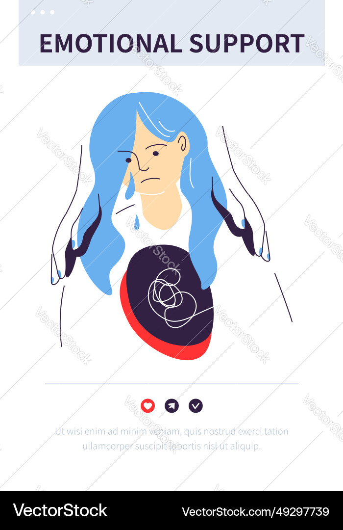 Emotional support - colorful flat design style Vector Image
