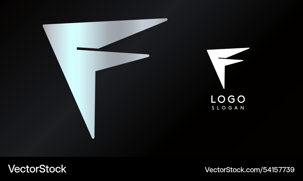 Geometric triangular f letter abstract dynamic vector image