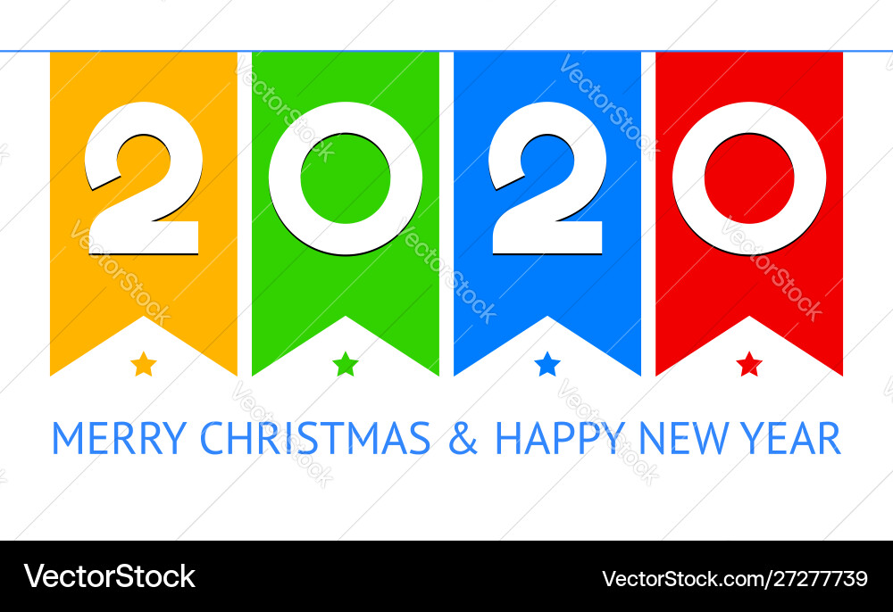 Happy new year greeting card design 2020 Happy new year greeting card design 2020 vector image