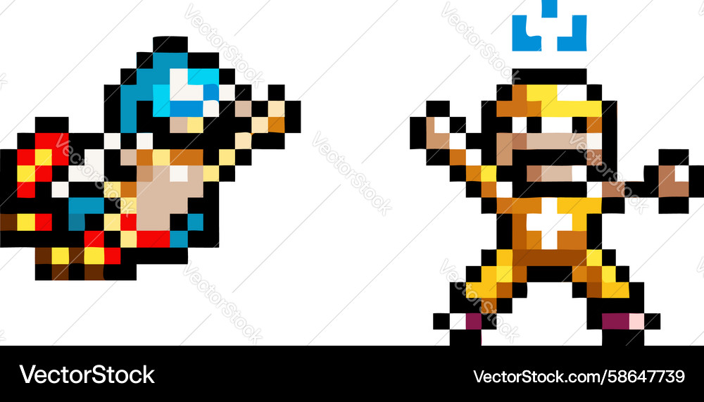 Pixel Running Character Vector Image