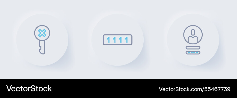 Set line create account screen password Set line create account screen password vector image